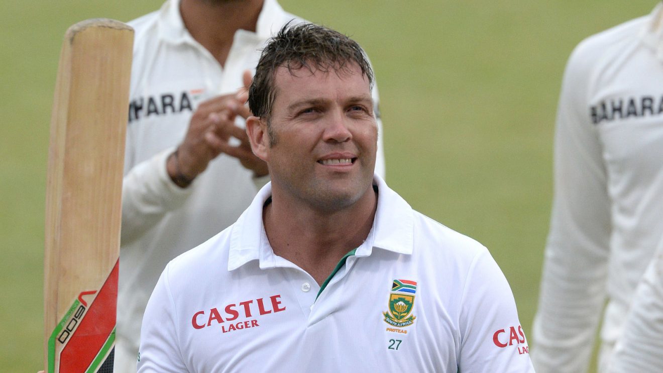 Jacques Kallis raises his bat