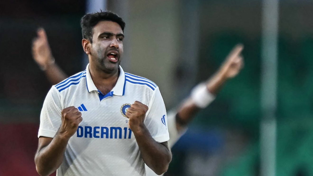 Ravichandran Ashwin celebrates
