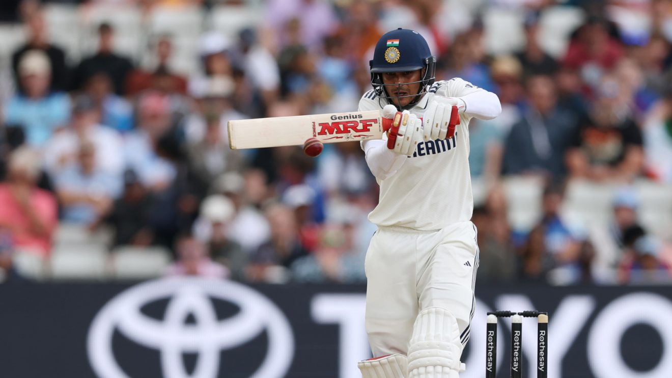 Shubman Gill watches the ball