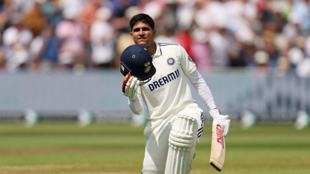 Shubman Gill celebrates