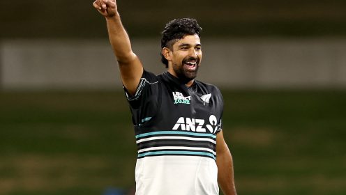 Ish Sodhi celebrates