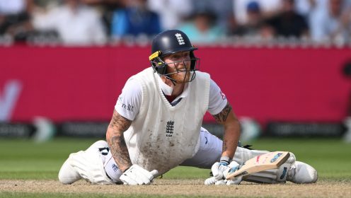 Ben Stokes falls