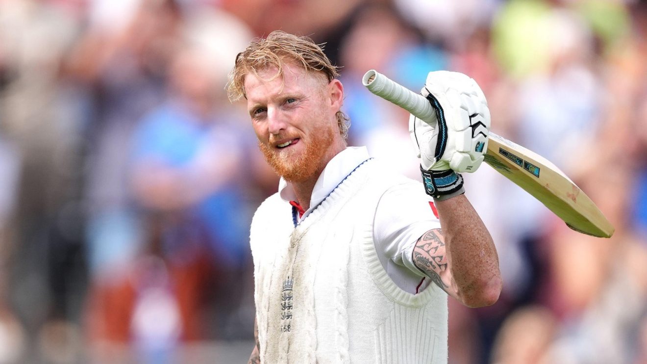 Ben Stokes acknowledges the crowd as he walks off the field after being caught out by India's Sai Sudharsan