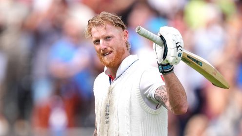 Ben Stokes acknowledges the crowd as he walks off the field after being caught out by India's Sai Sudharsan