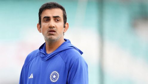 Gautam Gambhir is a former politician and opening batter who is looking at the pitch at The Oval for Eng