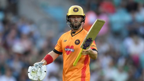 Ben Duckett raises his bat