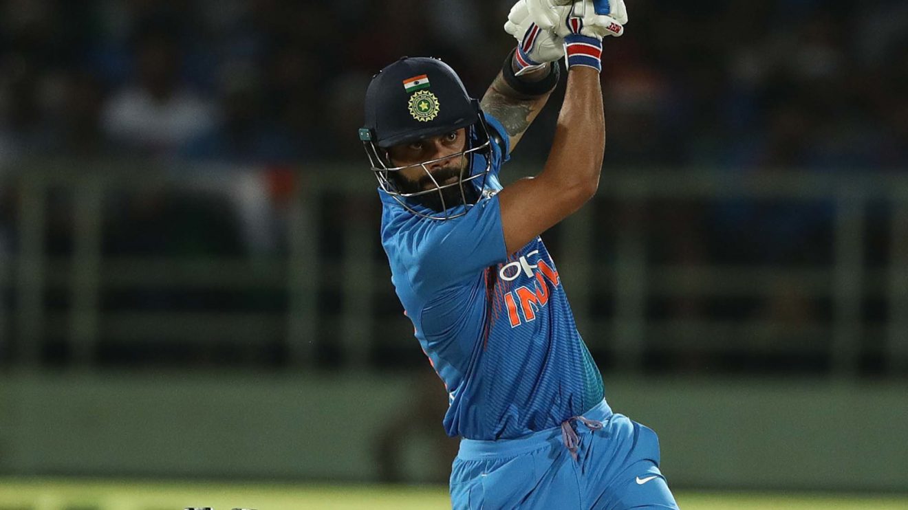 Virat Kohli bats