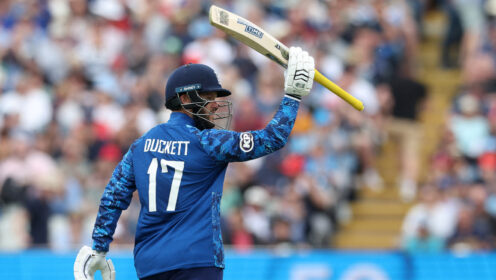 Ben Duckett celebrates