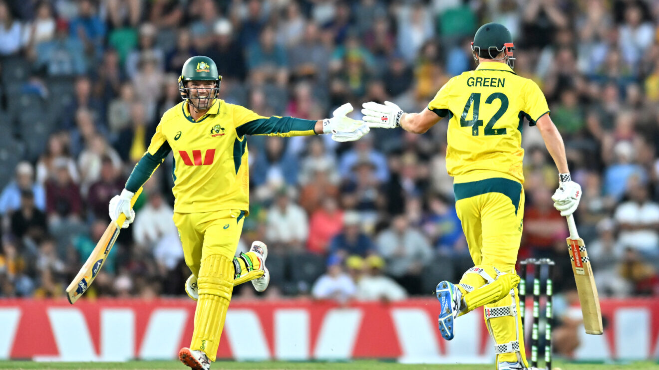 Australia batters celebrate