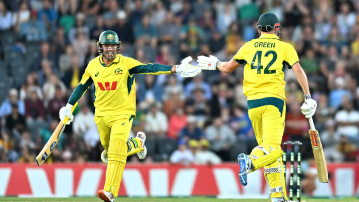 Australia batters celebrate