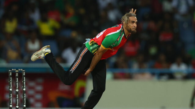 Imran Tahir bowls