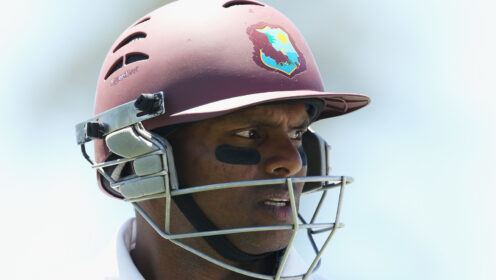 Shivnarine Chanderpaul looks
