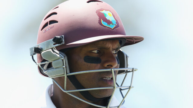 Shivnarine Chanderpaul looks