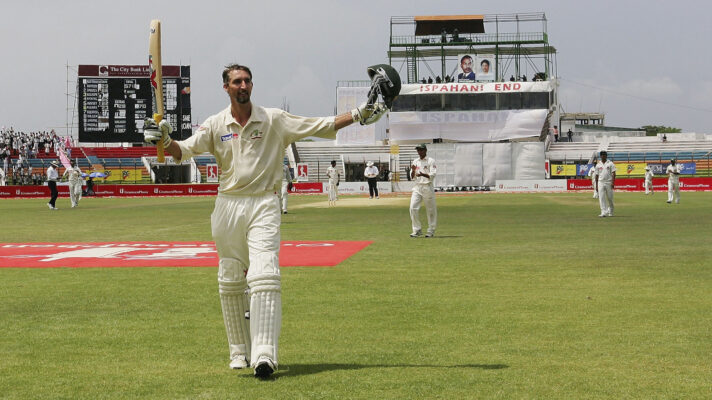 Jason Gillespie raises his bat