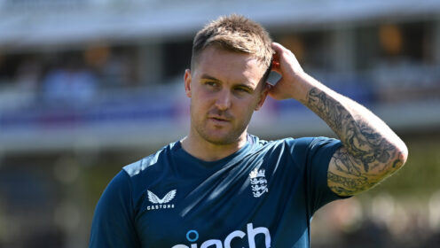 Jason Roy looks on