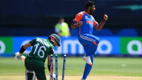 Jasprit Bumrah celebrates against Pakistan