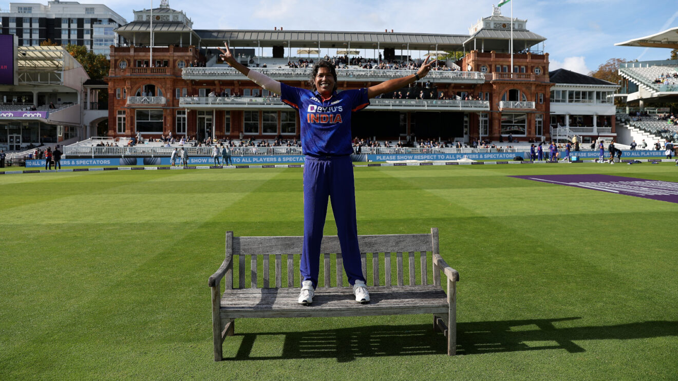 Jhulan Goswami celebrates
