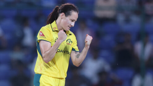 Megan Schutt in Australia colours