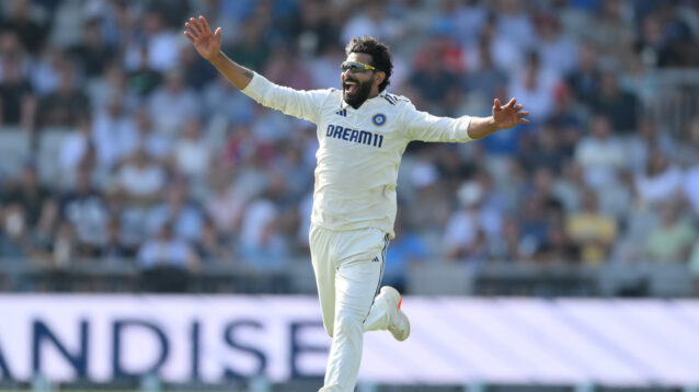 Ravindra Jadeja celebrates