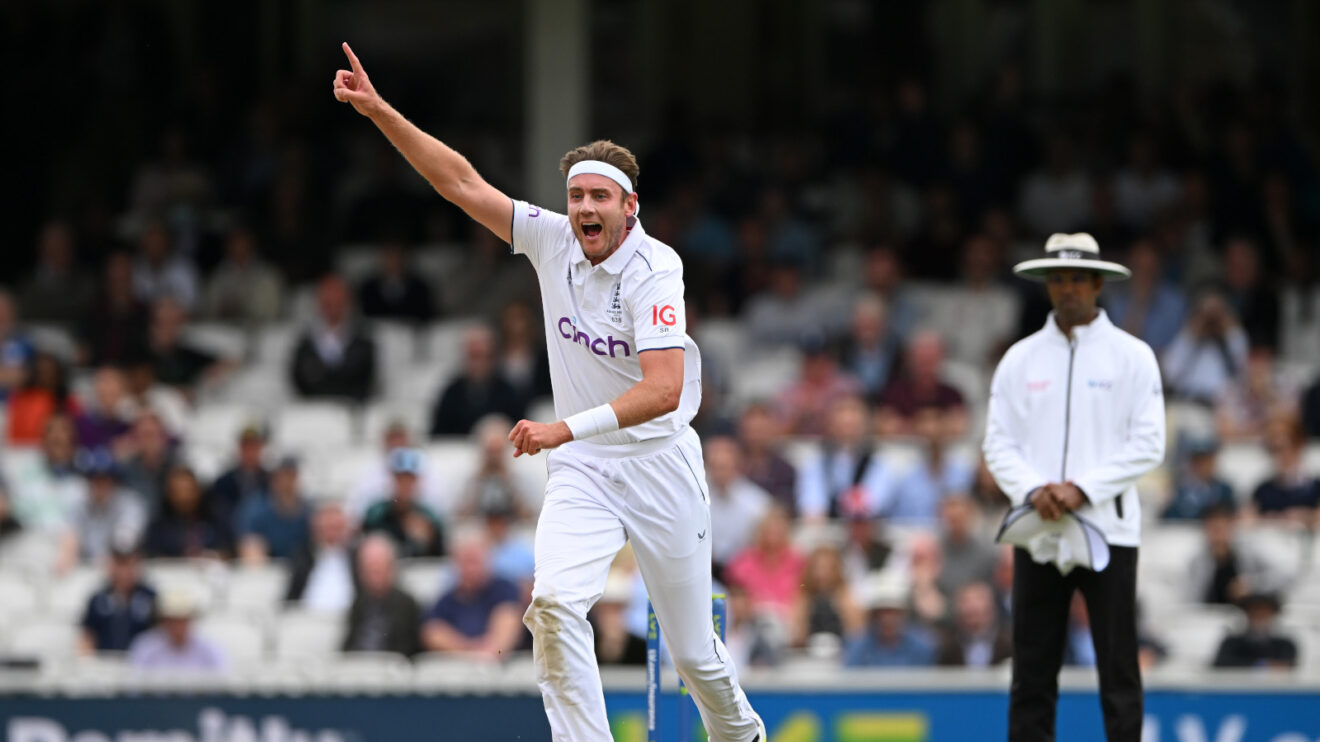 Stuart Broad runs