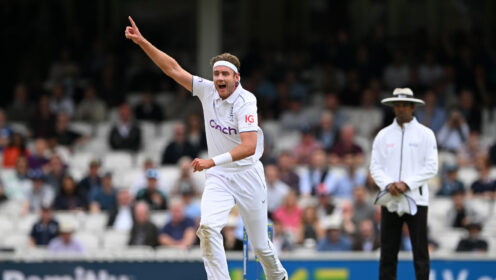 Stuart Broad runs