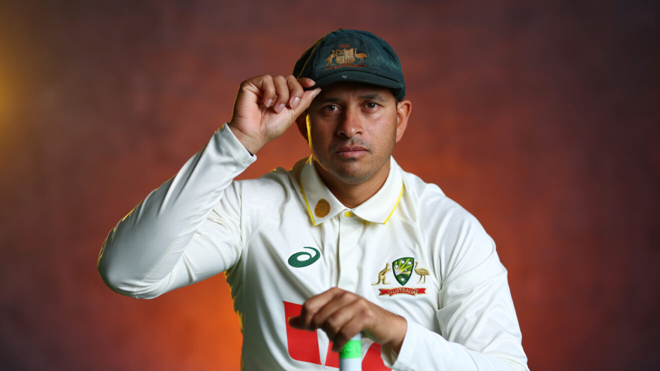 Usman Khawaja poses for the Ashes