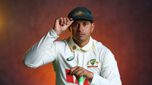Usman Khawaja poses for the Ashes