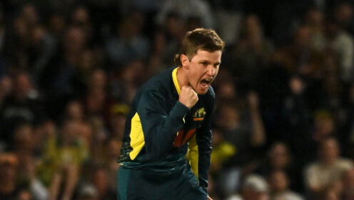 Adam Zampa celebrates